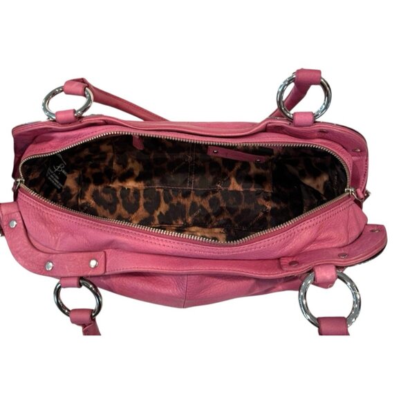 B Makowsky HIbiscus Silver Tone Oslo Medium Satchel w/Dust Bag NWT MSRP 248 FLAW - Picture 10 of 13